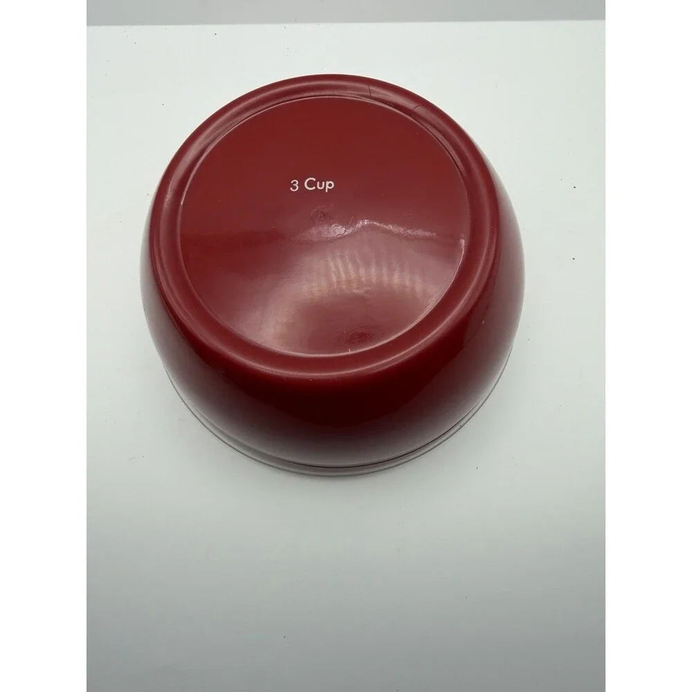 KitchenAid Red Nesting Prep Bowls Set 1 2 3 4 Cup w Lids Food Storage